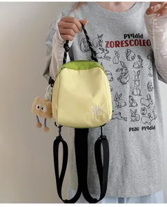 Lightweight canvas mini backpack women casual small shell shoulder crossbody bag cute daily use