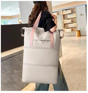 Grande borsa da viaggio per donna, borsone da viaggio portatile multifunzionale pieghevole.