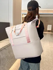 Grande borsa da viaggio di grande capacita per donne, borsa da palestra portatile e bagaglio.