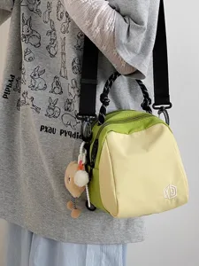 Women Casual Nylon Backpack Lightweight Urban Minimalist Solid Color Small Shoulder Bag Multi Function Travel Backpack For School Daily