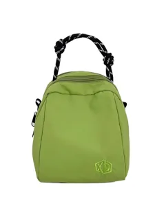 Lightweight green canvas handbag with rope handle casual crossbody shell bag for travel.