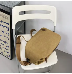 Sac rétro en toile pour femmes et hommes, grande capacité sac de poitrine multifonctionnel.