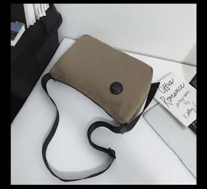 Casual canvas schoudertas voor dames en heren, lichte reistas voor dagelijks gebruik met riem.