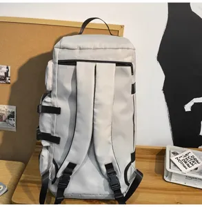 Zaino da viaggio multifunzionale, grande capacità sport fitness borsa bagaglio, vista dettagliata.