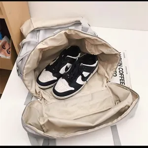 Large capacity multi-functional backpack travel bag interior storage detail view display