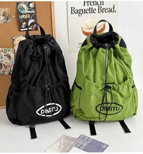 Sac a dos leger a cordon pour voyage et sport, grand sac d'ecole capacite.