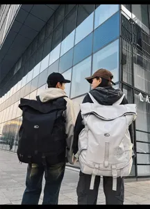 Large capacity trendy backpack with multiple multi-functional pockets for outdoor travel daily use.