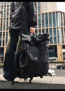 Large capacity tactical backpack casual urban travel daypack multi-functional black rucksack