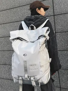 Trendy Large Capacity Roll Top Waterproof Backpack Unisex Oxford Fabric Outdoor Travel Sports Bag Multi Functional Laptop Backpack For Daily Commute