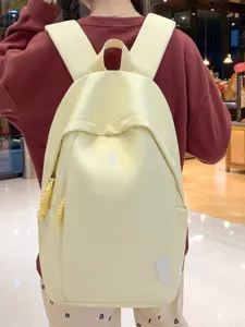 Modischer hellgelber Canvas-Rucksack für Studenten, großer täglicher Reise-Rucksack.
