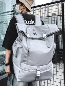 Large Capacity Outdoor Sports Backpack Waterproof Nylon Hiking Travel Bag Roll Top School Backpack For Laptop Men Women