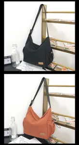 Large capacity canvas crossbody bag, lightweight travel shoulder bag, casual messenger.