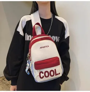 Casual crossbody backpack for men and women, multi-functional canvas chest bag with pockets.