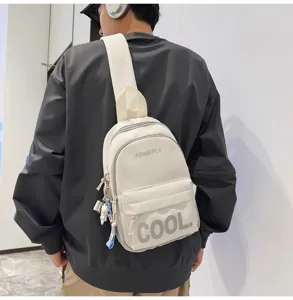 Casual sling chest backpack for men and women, stylish light travel crossbody bag.
