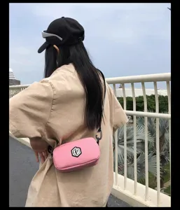 Pink small crossbody bag for women waterproof phone bag casual shoulder bag outdoor use