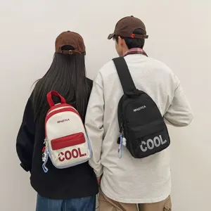 Casual sling chest bag for men and women, stylish lightweight crossbody backpack for daily travel.