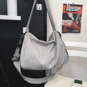 Lässige große wasserdichte graue Umhängetasche Schultertasche für Reisen Sport und Alltag.