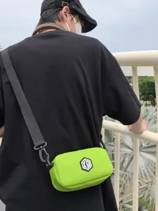 Unisex waterproof mini crossbody bag, trendy green cell phone shoulder bag for men.
