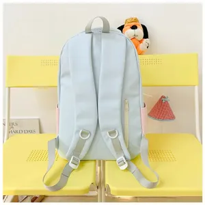 Japanese style pastel blue school backpack for women, large capacity casual daypack daily use