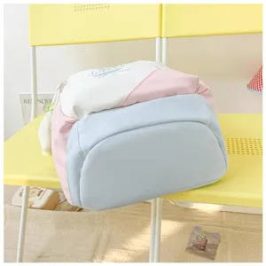 Cute color block backpack for daily school and travel, stylish casual daypack for teens.