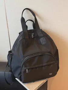 Zaino da viaggio nero grande capacità borsa fasciatoio multifunzionale per donna