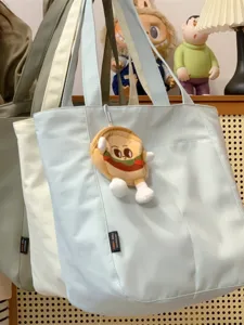 Japanese Ins Style Large Capacity Polyester Tote Bag For Women Urban Simple Canvas Style Shoulder Bag With Hamburger Coin Purse
