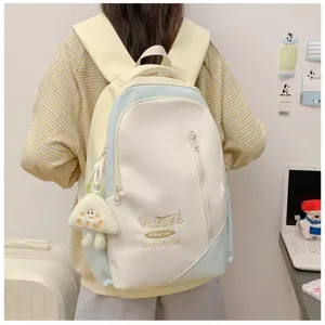 Japanese style large capacity backpack for women, cute dopamine color school bag for students.