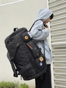 Zaino da viaggio multifunzionale di grande capacità per uomo borsa sportiva fitness nera