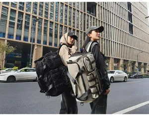 Large capacity multifunctional travel backpack and waterproof gym duffel bag for short trips outdoors.