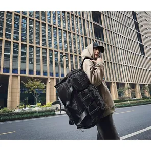 Large capacity travel backpack multi-functional sports fitness bag for women and men daily use.
