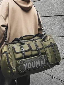 Large capacity gym duffel bag for sports travel multi-pocket tactical shoulder bag