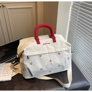 Expandable Large Capacity Duffel Travel Bag Lightweight Gym Sports Storage Bag White