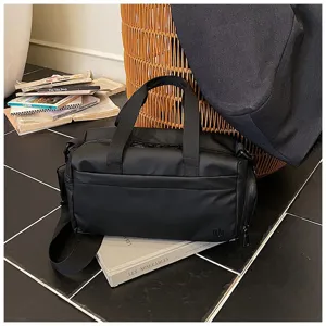 Waterproof gym duffel bag for men and women, lightweight travel messenger bag with strap.