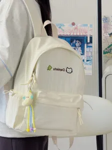 Japanese ins style casual backpack cute school bag for women and student light daypack.