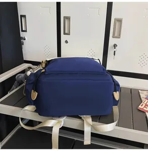 Casual blue backpack for students and travel, large capacity school bag with comfortable straps
