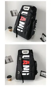 Grosses Kapazitaet Herren Reise Rucksack schwarze Sport Fitness Tasche Detailansicht