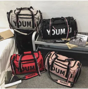Large capacity travel gym bag with dry wet separation, stylish shoulder duffel bag.