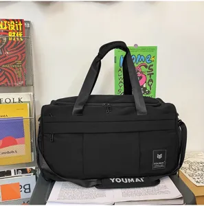Black travel duffel bag large capacity fitness sports bag gym weekender bag for men and women