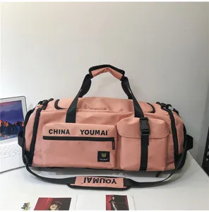 Rosa Reise Damentasche Sporttasche Große Kapazität Fitness Tasche Wasserdicht Wochenendtasche