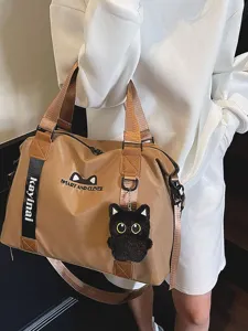 Braune Reise Sporttasche für Damen, wasserdichte Yoga Schultertasche für Fitness und Pendeln.