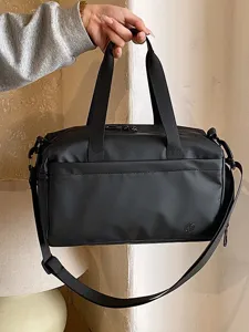 Waterproof Sports Gym Bag For Men Women Lightweight Travel Duffel Bag Portable Crossbody Shoulder Bag Black Storage Luggage Bag
