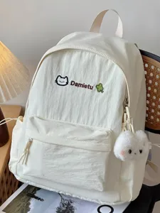 Japanese Style Cute Nylon Backpack For Women High School College Student Fresh Casual Large Capacity School Bag Light Travel Daypack