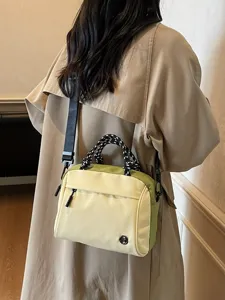 Borsa a tracolla bicolore chic per donna, borsa casual multiuso per il lavoro quotidiano.