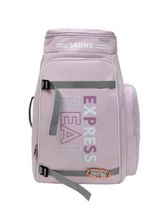 Großer rosa Skirucksack für Outdoor-Sportarten, Helm und Ausrüstung Aufbewahrung, Reisetasche.