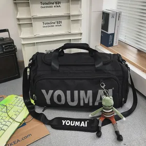 Large capacity travel duffel bag for men and women, sports gym fitness training bag with straps.