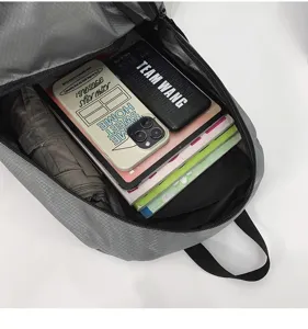 Lightweight waterproof casual backpack large capacity outdoor travel sports school bag gray