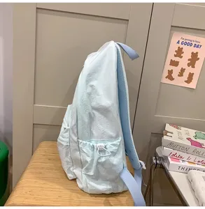 Lightweight minimalist solid color backpack casual daypack school bag for daily use