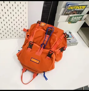 sac à dos de camping grande capacité orange étanche voyage en plein air sport cartable
