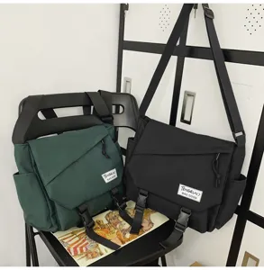 Borsa a tracolla in tela stile giapponese per uomo e donna, grande borsa casual versatile.