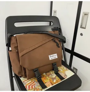 Borsa a tracolla in tela stile workwear giapponese grande capacità borsa casual.